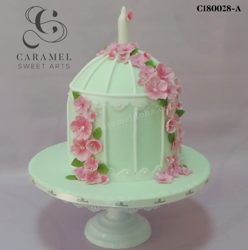 c180028-a.jpg Floral Vintage Bird Cage Cake - Image 1