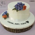 Hydrangea & Orchids Cake