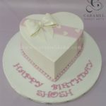 White & Pink Heart Cake