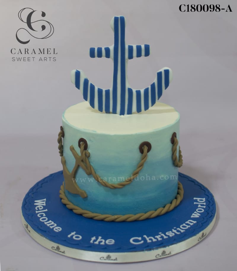 c180098-a.jpg Nautical Themed Christening Cake - Image 1