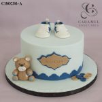 Blue Baby Shoe Cake