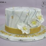 Marbled Orchids Anniversary Cake