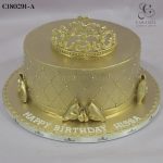 Gold Princess Crown Cake