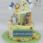 Safari Animals Topsy Turvy  Cake