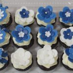 Royal Blue Flower Cupcakes