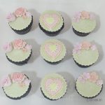 Mint Green & Pink Flower Cupcakes