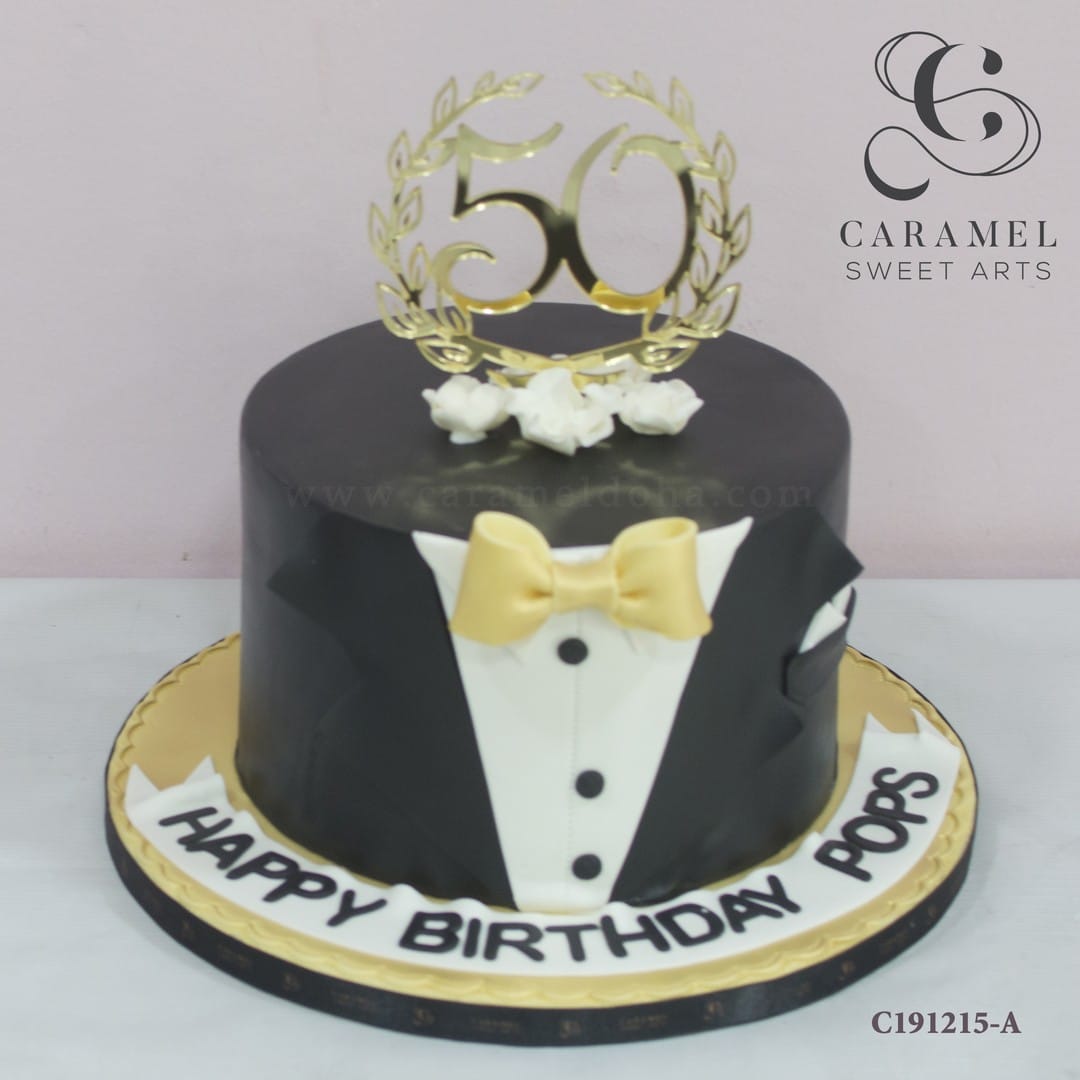 c191215-a.jpg 50th Suit Birthday Cake - Image 1