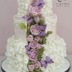 Roses & Butterflies Wedding Cake