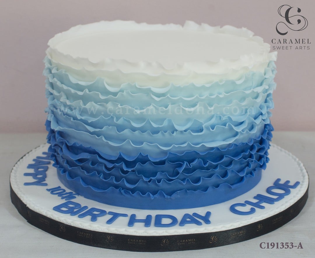 c191353-a.jpg Blue Ombre Ruffles Cake - Image 1