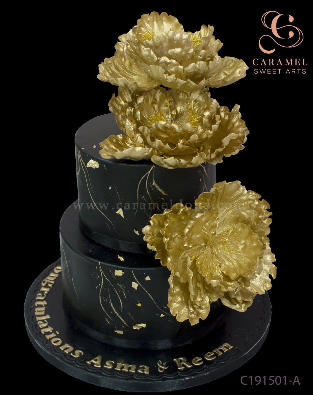 c191501-a.jpg Gold Peony Cake - Image 1