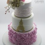 Eiffel & Flower Cake