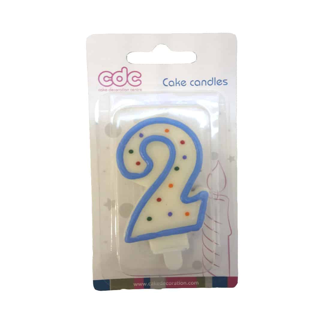 cdc_numerical_number_2_blue.jpg Numerical Number # 2 Candle Blue - Image 1