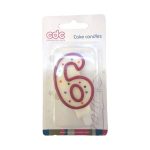 Numerical Number # 6 Candle Red