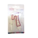 Numerical Number # 7 Candle Red