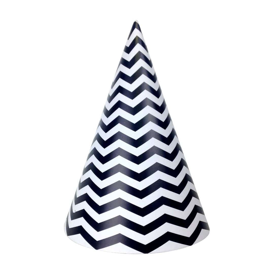 chevron_black_1.jpg Black Chevron Party Hats - Image 1
