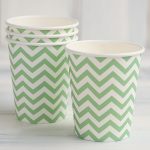 9oz Green Chevron Paper Cups