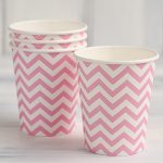 9oz Pink Chevron Paper Cups