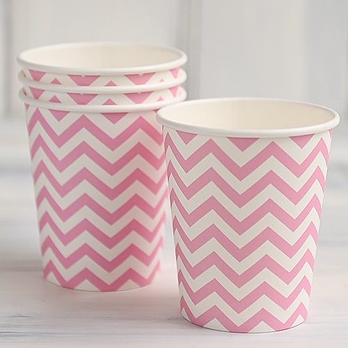 chevron_pink_1.jpg 9oz Pink Chevron Paper Cups - Image 1