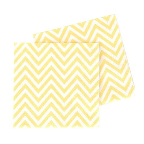 chevron_yellow.jpg Yellow Chevron Paper Napkins=20pcs - Image 1