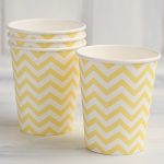 9oz Yellow Chevron Paper Cups
