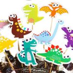 Cute Dinosaur Cupcake Topper, 9pcs