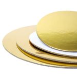 6" Round Gold Foil Cake Base, 5pcs