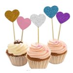 Hearts Multi-Color Glitter Topper Picks