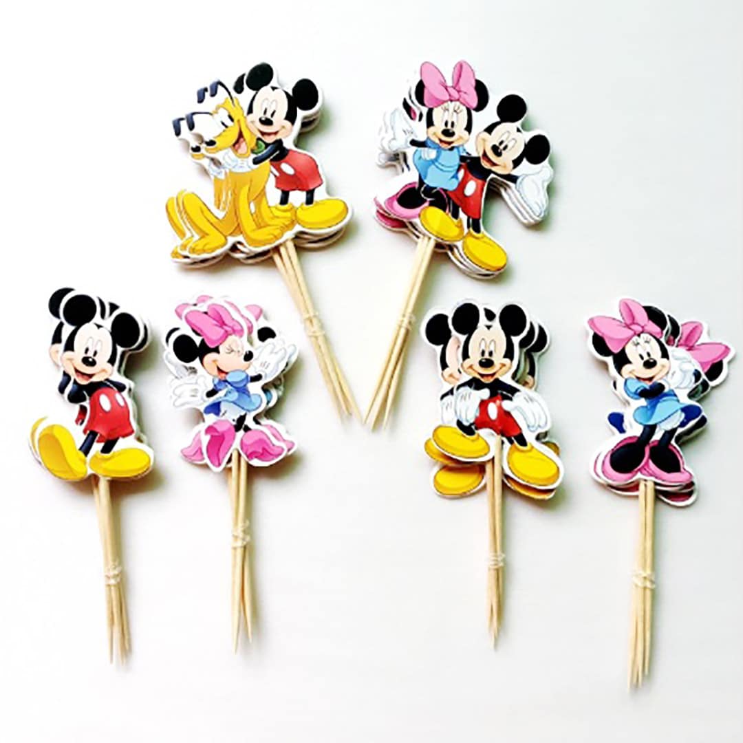 mickey_minnie_mouse_cupcake_toppers_2.jpg Mickey Mouse & Friends Cupcake Topper Picks - Image 1