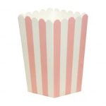 Pink Stripes Popcorn Box, 12pcs