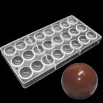24 PCS ROUND POLYCARBONATE CHOCOLATE MOLD