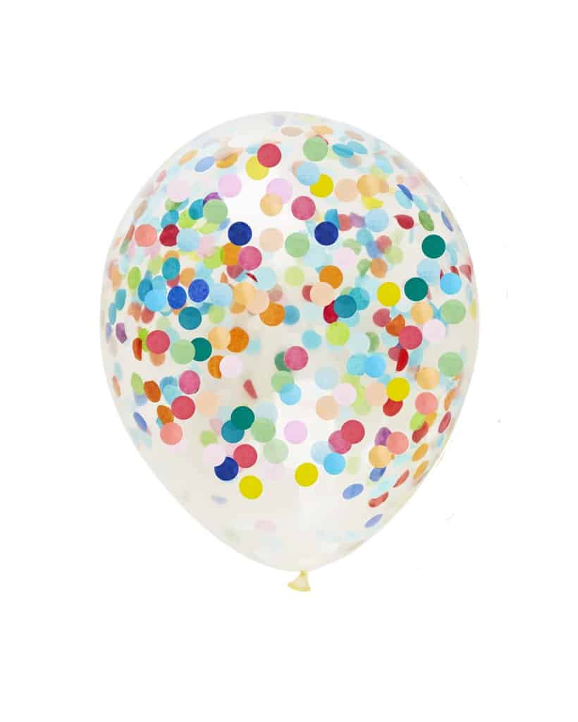rainbow_confetti.jpg Rainbow Confetti Transparent Balloons, 10inch - Image 1