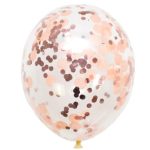 Rose Gold Confetti Transparent Balloon, 18inch