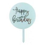 Round Plaque Happy Birthday Topper