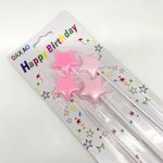 Pink Star Shaped Candles, 4pcs
