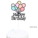 Happy Birthday Glitter Balloons Cake Topper