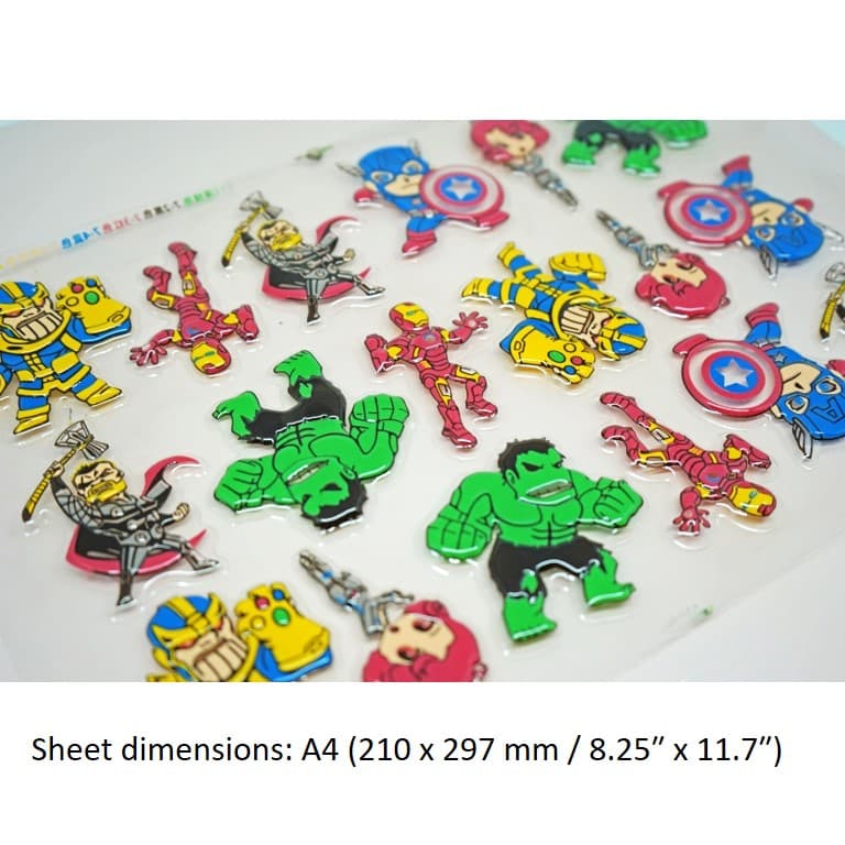 slide12_3.jpg Avengers 3D Chocolate Transfer Sheet, A4 - Image 1