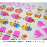 Hearts 3D Chocolate Transfer Sheet, A4