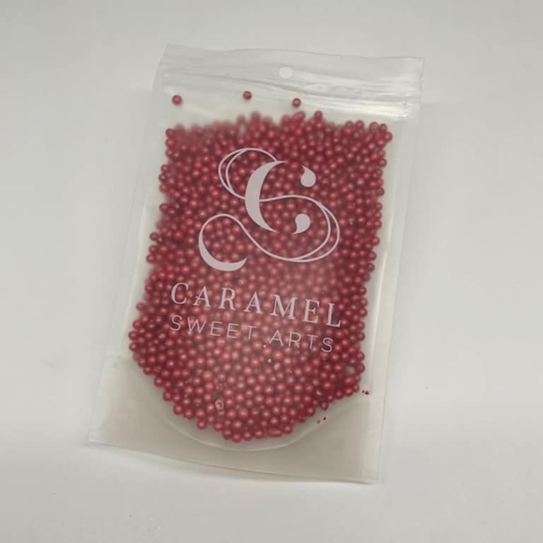 slide1_13.jpg 4mm Red Edible Sugar Pearls, 100g - Image 1