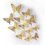 3D Gold Foil Butterfly Decoration, 12pcs