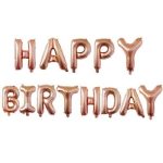Happy Birthday Letter Foil Balloons, 16" ROSE GOLD