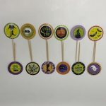 Halloween Mix Design Cupcake Topper, 12pcs