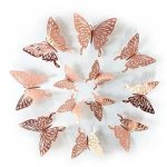 3D Rose Gold Foil Butterfly Decoration, 12pcs