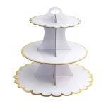 White & Gold 3-Tier Cupcake Stand