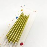 Gold Tall Tapered Candles, 6pcs