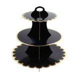 Black & Gold 3-Tier Cupcake Stand