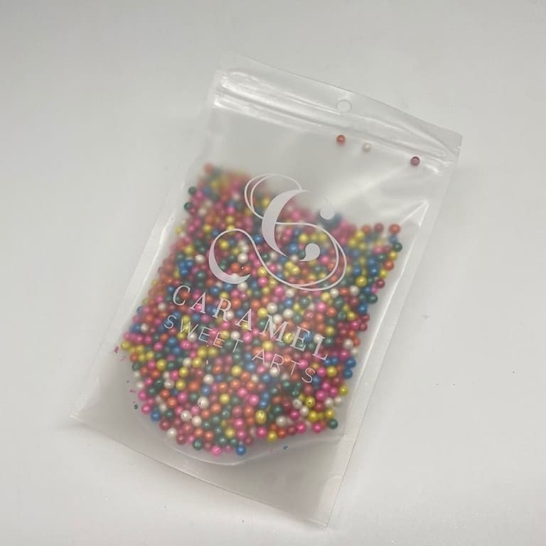 slide6_9.jpg 4mm Rainbow Edible Sugar Pearls, 100g - Image 1