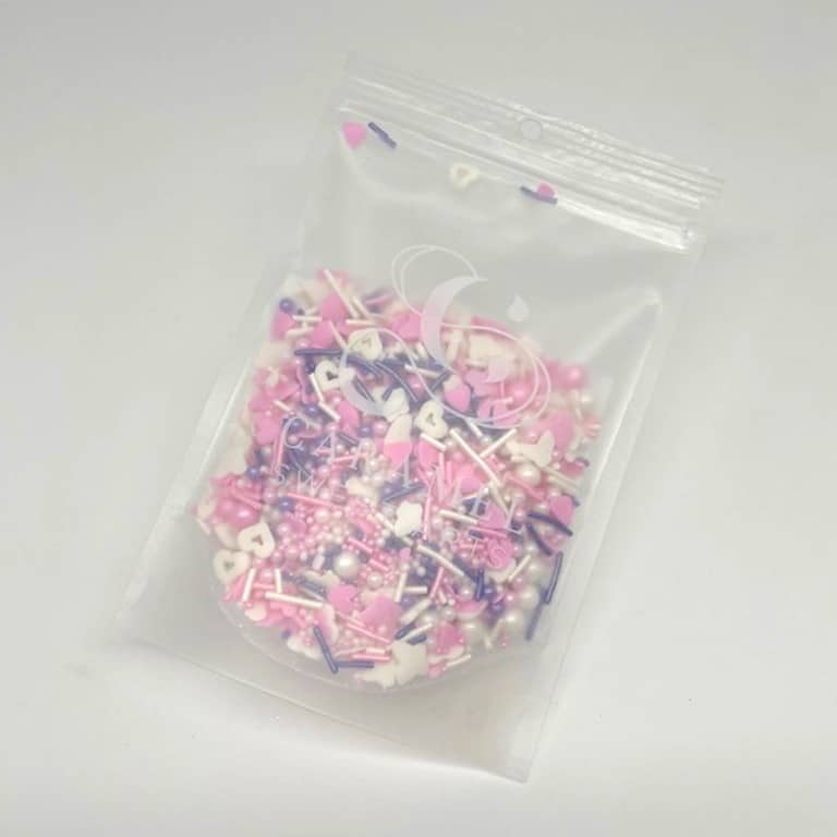 slide8_5.jpg Pink Edible Mix Sprinkles, 100g - Image 1