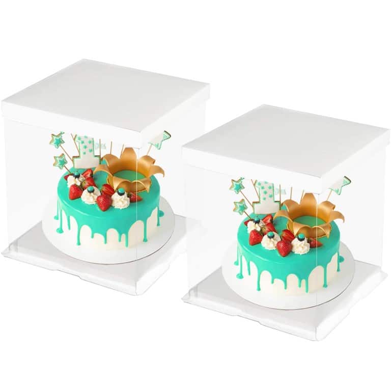 slide8_9.jpg Clear Cake Box , 29.7*29.7*34cm - Image 1