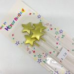 Gold Star Shaped Candles, 4pcs