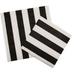 Black Stripes Dots Paper Napkins=20pcs